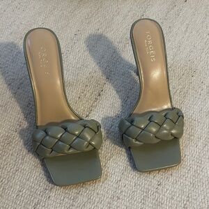 Women's Braided Heels in Olive